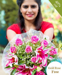  Gorgeous Pink By Maya Flowers - Free Golden Rose flowers Mayaflowers 
