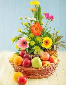  Fruit Basket & Daisies Decor flowers Mayaflowers 