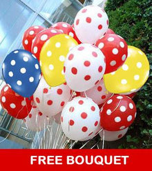  Colorful Polka Dots Balloon + Free Bouquet flowers Mayaflowers 
