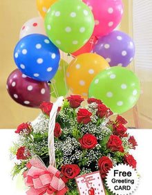  Red Surprise with Balloons flowers Mayaflowers 