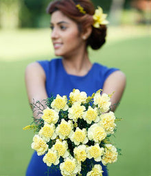  Sunshine Carnations Bouquet - Yellow flowers Mayaflowers 
