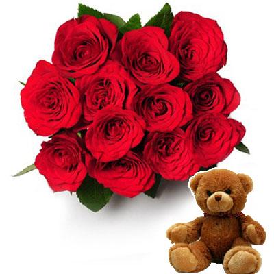 Red Romance & Cute Bear flowers Mayaflowers 