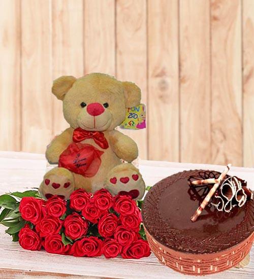 Perfect Birthday Gift Set (With Chocolate Cake) flowers Mayaflowers 