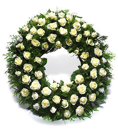 Serene Blessings with White Roses Wreath flowers Mayaflowers 